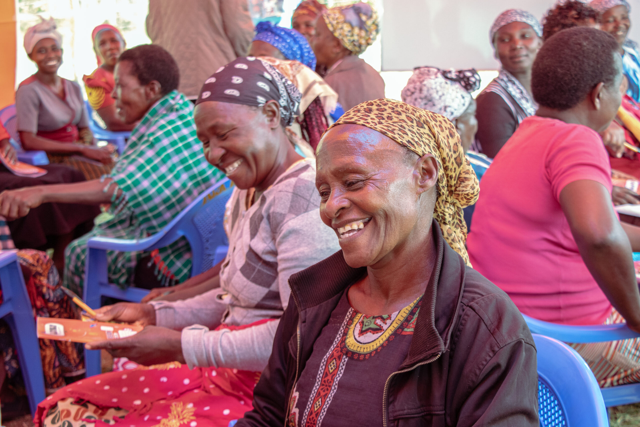 Smallholder farmers in Machakos enjoying a training conducted by IAG.